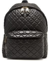 Женский черный кожаный стеганый рюкзак от Moschino