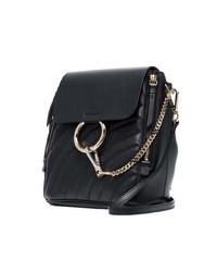 Женский черный кожаный стеганый рюкзак от Chloé