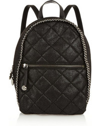 Женский черный кожаный стеганый рюкзак от Stella McCartney
