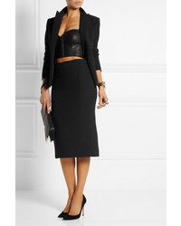 Черный кожаный укороченный топ от Kiki de Montparnasse