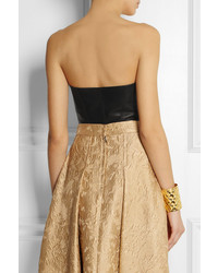 Черный кожаный укороченный топ от Kiki de Montparnasse