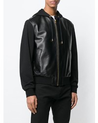 Мужской черный кожаный худи от Versace