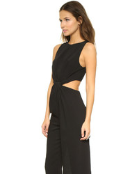 Черный комбинезон с вырезом от Halston