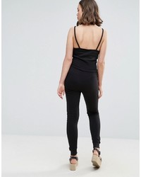 Черный комбинезон с вышивкой от Daisy Street