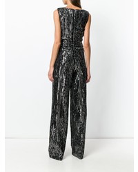 Черный комбинезон с пайетками от Talbot Runhof