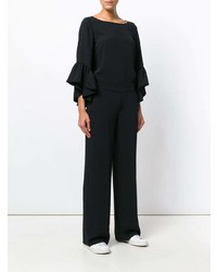 Черный комбинезон с рюшами от P.A.R.O.S.H.