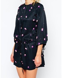 Черный комбинезон с шортами с цветочным принтом от See by Chloe