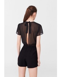 Черный комбинезон с шортами от Mango