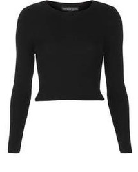 Черный короткий свитер