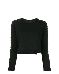 Черный короткий свитер с украшением от 3.1 Phillip Lim