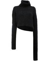 Черный короткий свитер от Ann Demeulemeester