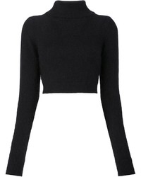 Черный короткий свитер от Balmain