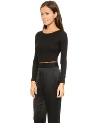 Черный короткий свитер от Lanston