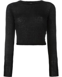 Черный короткий свитер от Forte Forte
