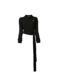 Черный короткий свитер от Gcds