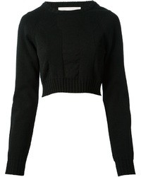 Черный короткий свитер от Louise Goldin