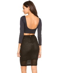 Черный короткий свитер от David Lerner