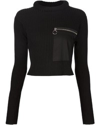 Черный короткий свитер от MM6 MAISON MARGIELA