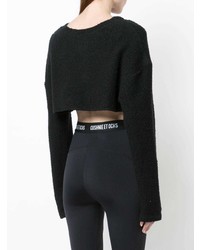 Черный короткий свитер от Cushnie