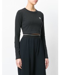 Черный короткий свитер от adidas