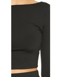 Черный короткий свитер от Susana Monaco