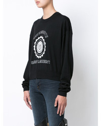 Черный короткий свитер от Saint Laurent