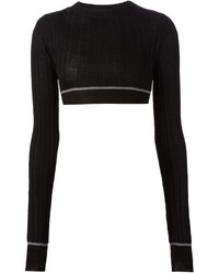 Черный короткий свитер от Vera Wang