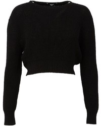 Черный короткий свитер от Yang Li