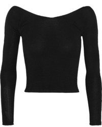 Черный короткий свитер
