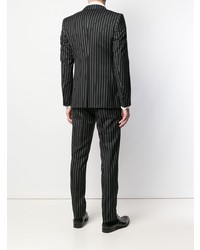 Черный костюм-тройка в вертикальную полоску от Dolce & Gabbana