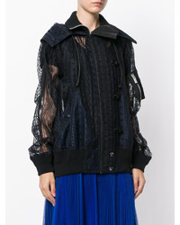 Женский черный кружевной бомбер от Sacai