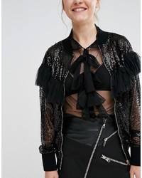 Женский черный кружевной бомбер от Sister Jane