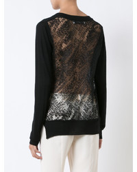 Женский черный кружевной вязаный свитер от Prabal Gurung