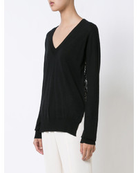 Женский черный кружевной вязаный свитер от Prabal Gurung