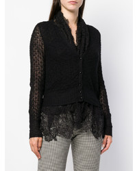 Женский черный кружевной кардиган от Ermanno Scervino