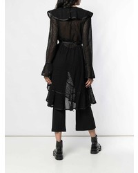 Черный кружевной комбинезон с рюшами от Marc Jacobs