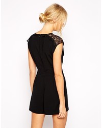 Черный кружевной комбинезон с шортами от Oasis