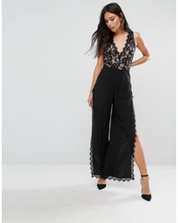 Черный кружевной комбинезон от Boohoo