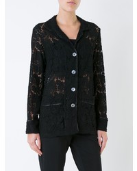 Женский черный кружевной пиджак от Erika Cavallini