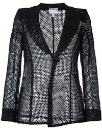 Женский черный кружевной пиджак от Armani Collezioni