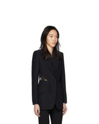 Женский черный кружевной пиджак от Alexander McQueen