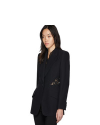 Женский черный кружевной пиджак от Alexander McQueen