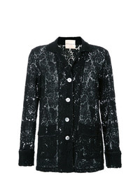 Женский черный кружевной пиджак от Erika Cavallini