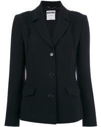 Женский черный кружевной пиджак от Moschino