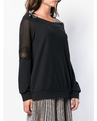 Женский черный кружевной свитер с круглым вырезом от Ermanno Ermanno