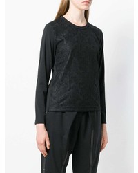 Женский черный кружевной свитер с круглым вырезом от Comme des Garcons