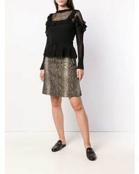 Женский черный кружевной свитер с круглым вырезом от Twin-Set