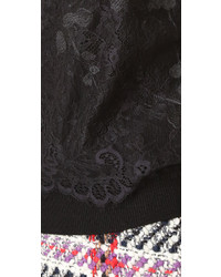 Женский черный кружевной свитер с круглым вырезом от Carven
