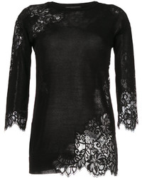 Женский черный кружевной свитер от Ermanno Scervino