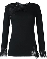 Женский черный кружевной свитер от Ermanno Scervino